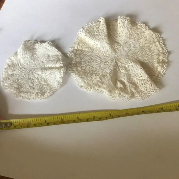 Lace Doilies Vintage Crochet Macrame Handmade Antique - Picture 3 of 10